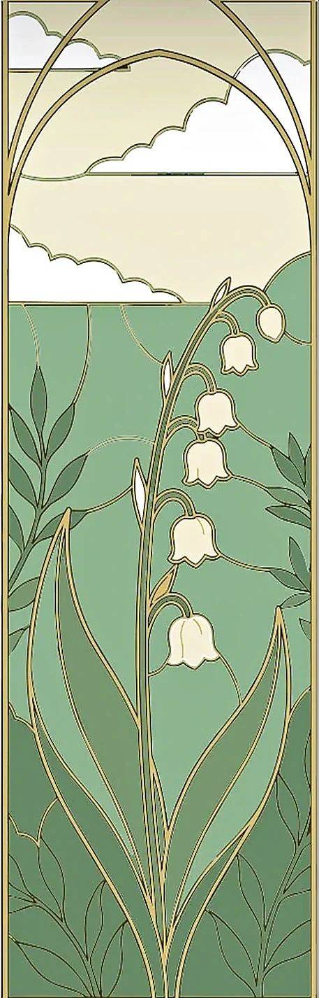 Karès Blan — left profile, lily of the valley in bloom